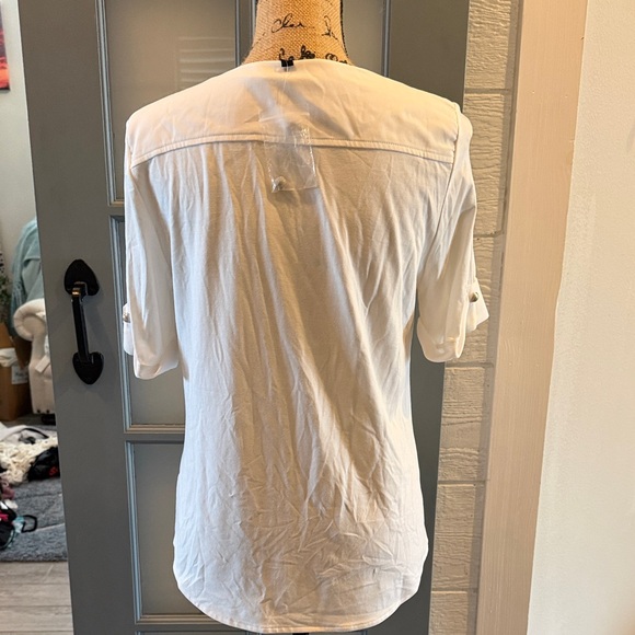 White House Black Market Ivory Button-Up Blouse - Picture 3 of 7